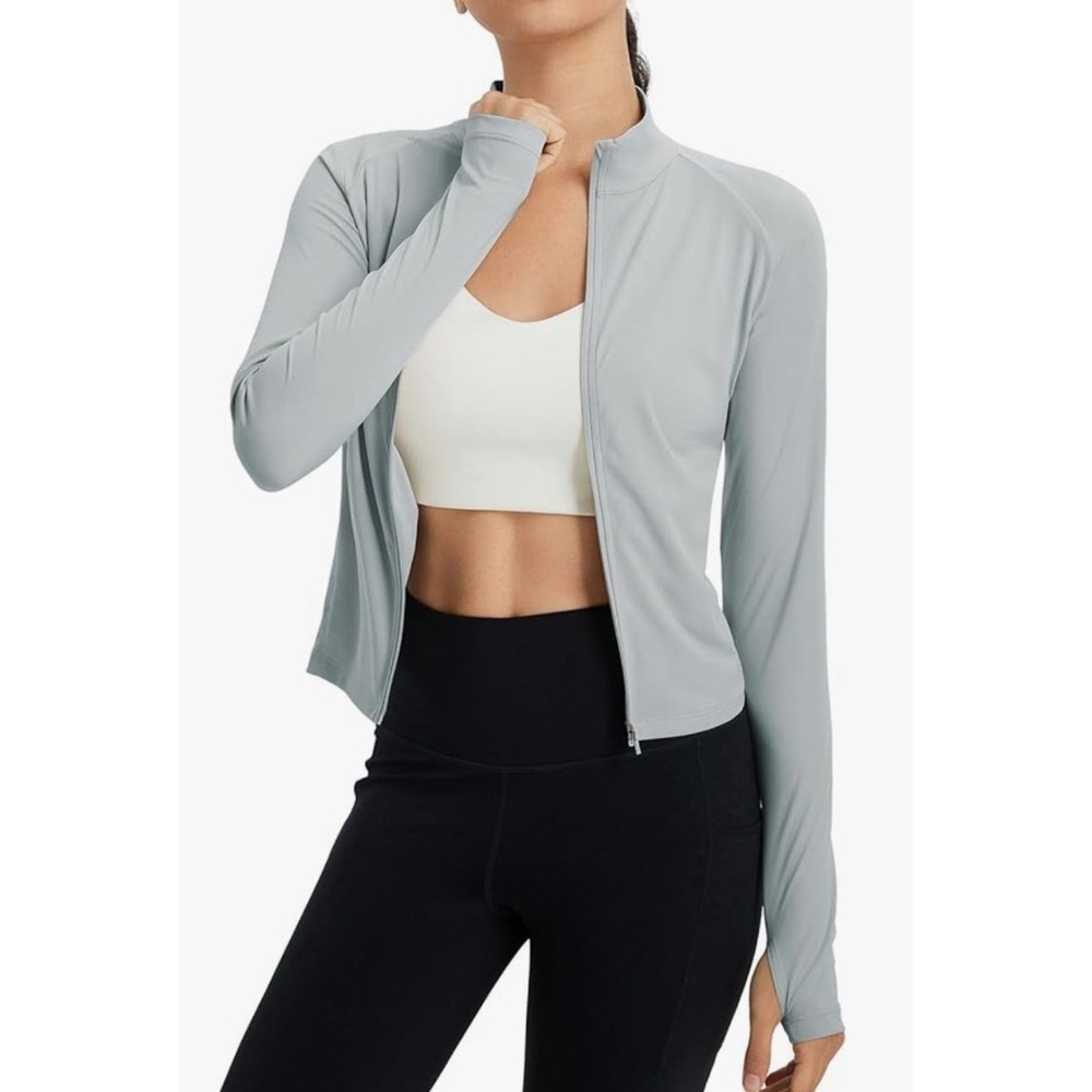 Yogalicious Lux Crosstrain Everyday Full Zip Heather Gray Jacket XL NWT